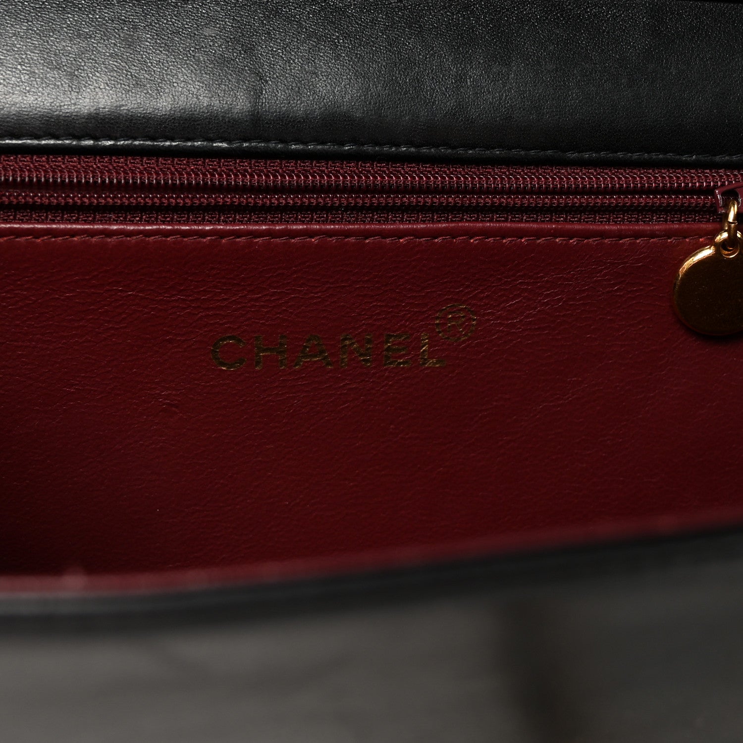 Chanel Lambskin Quilted Small Single Flap Bag Black