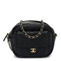 Chanel Caviar Quilted CC Day Camera Case Black