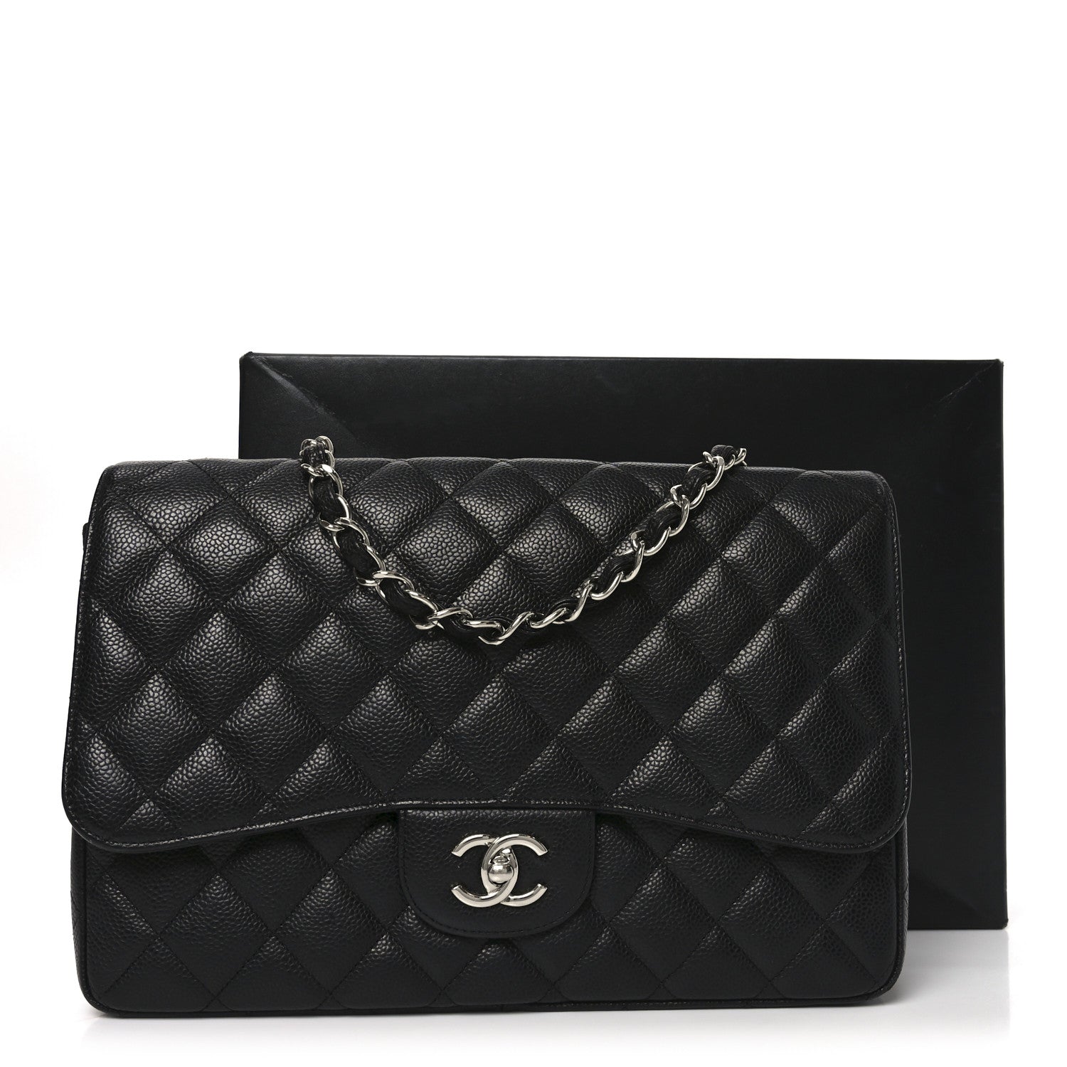 Chanel Caviar Quilted Jumbo Single Flap Black