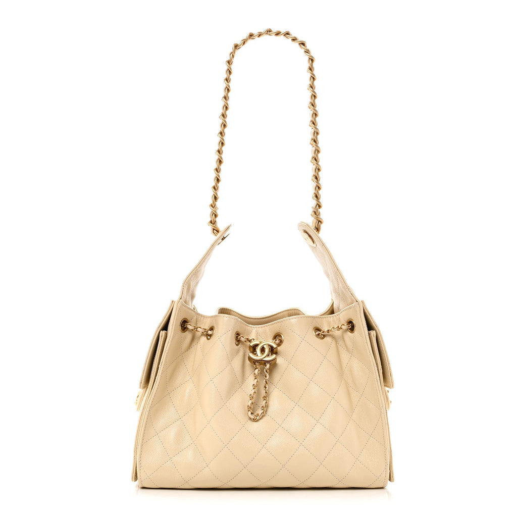 Chanel Caviar Quilted Small Chanel 25 Handbag Light Beige