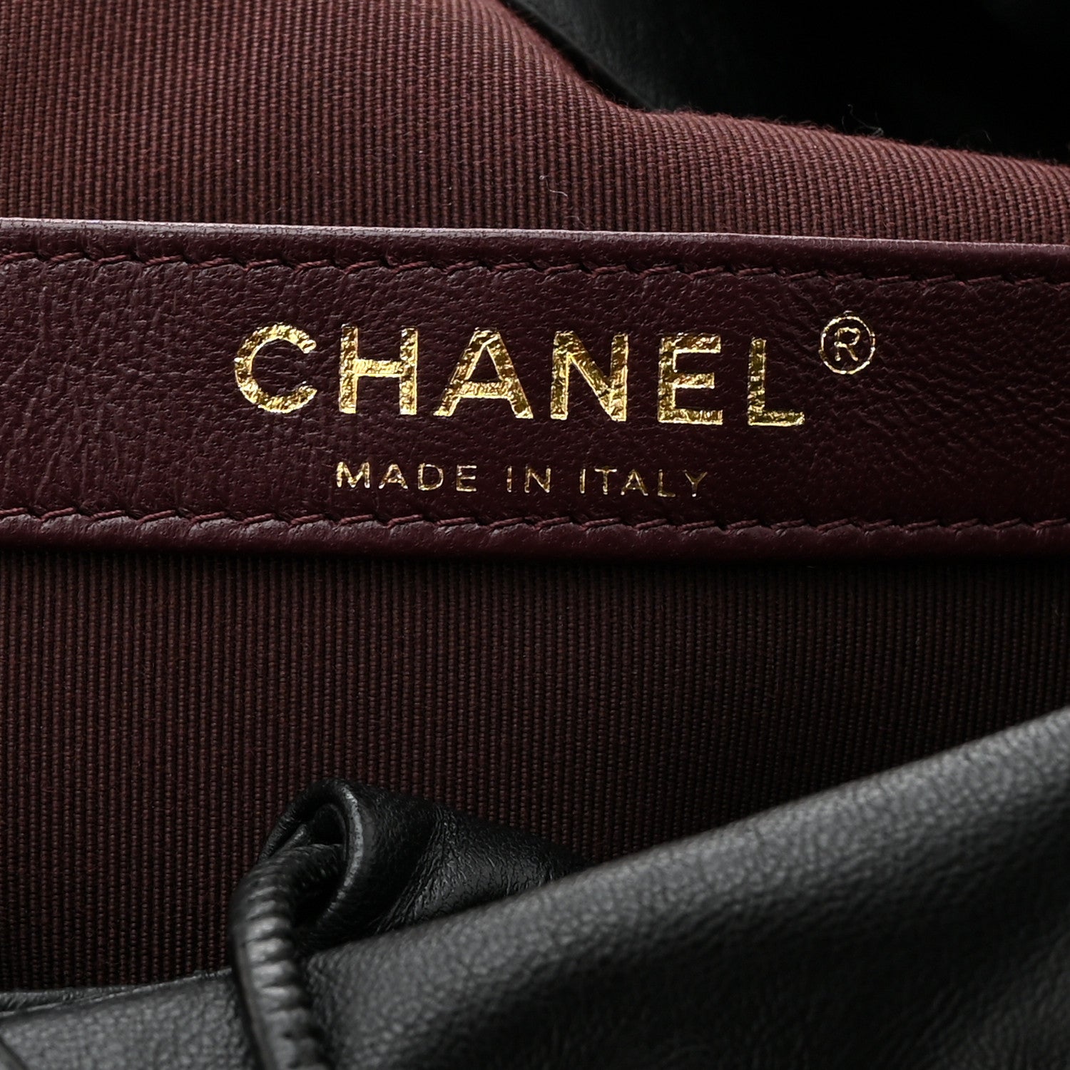 Chanel Lambskin Bucket Chain Drawstring Bag Black