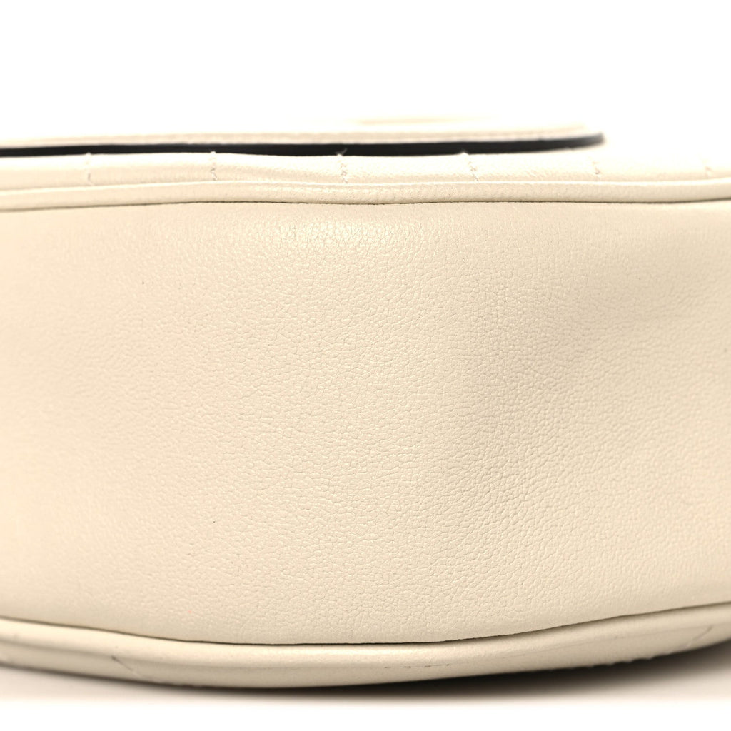 Gucci Sakai Be Green Calfskin Diagonal Stitched Mini Blondie Shoulder Bag Mystic White