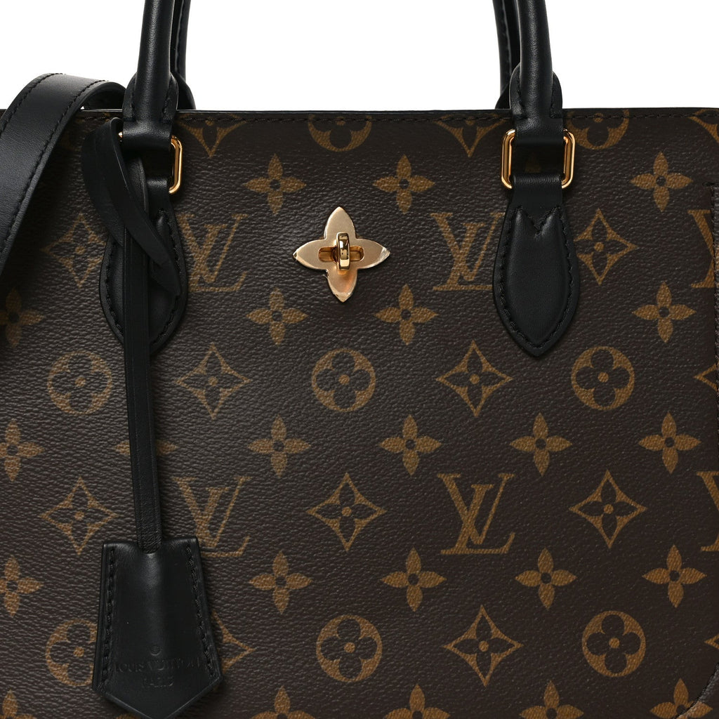 Louis Vuitton Monogram Flower Tote Black