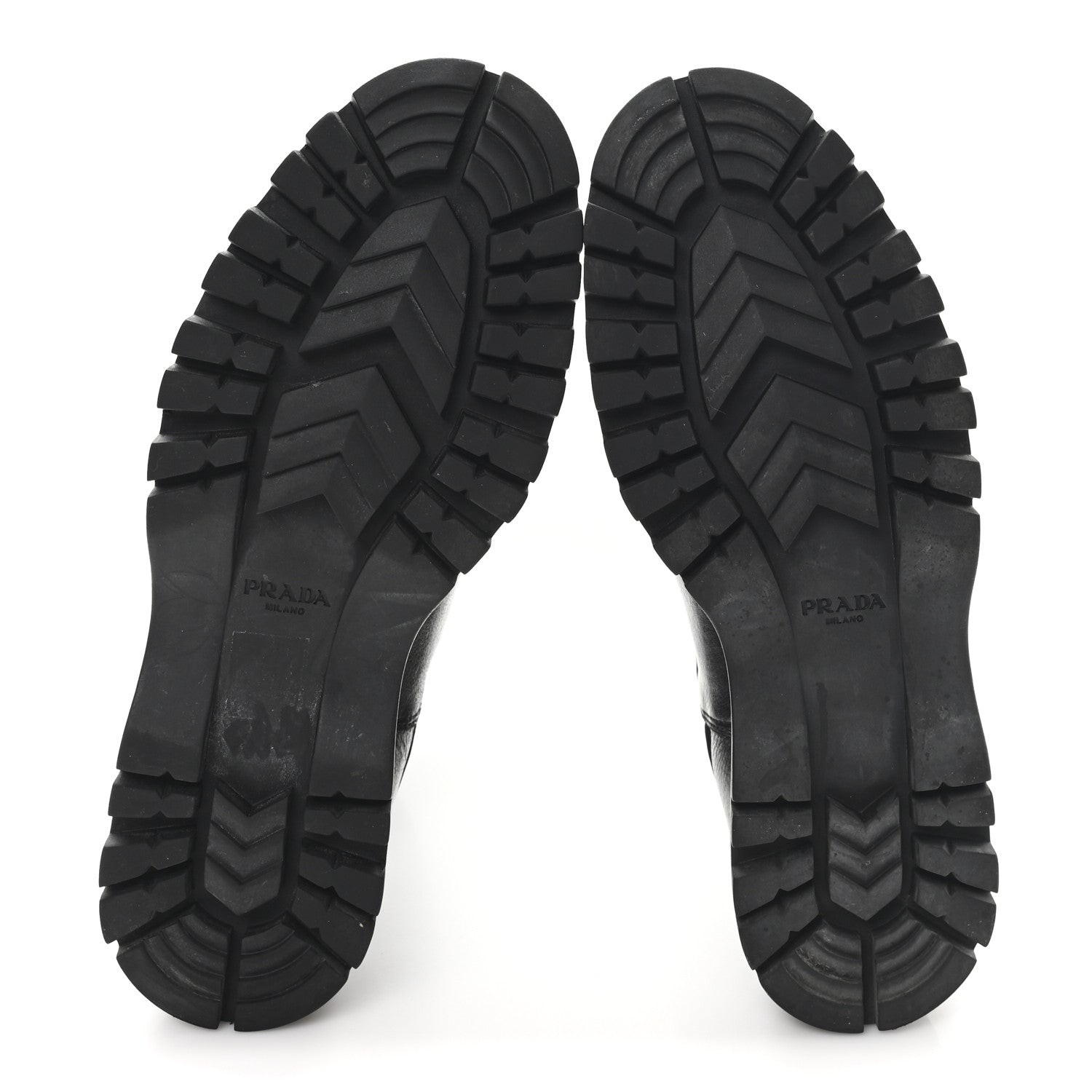 Prada Calfskin Double Buckle Combat Boots 37 Black