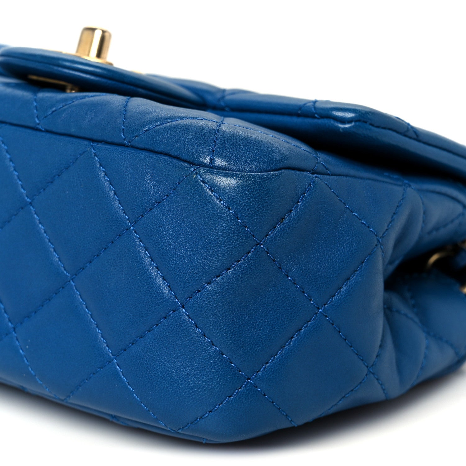 Chanel Lambskin Quilted Mini Pearl Crush Flap Blue