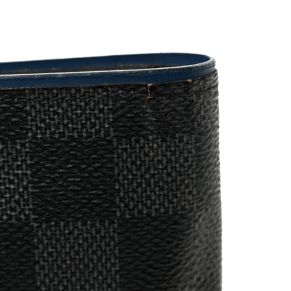 Louis Vuitton Damier Graphite Brazza Wallet Bleu Neon