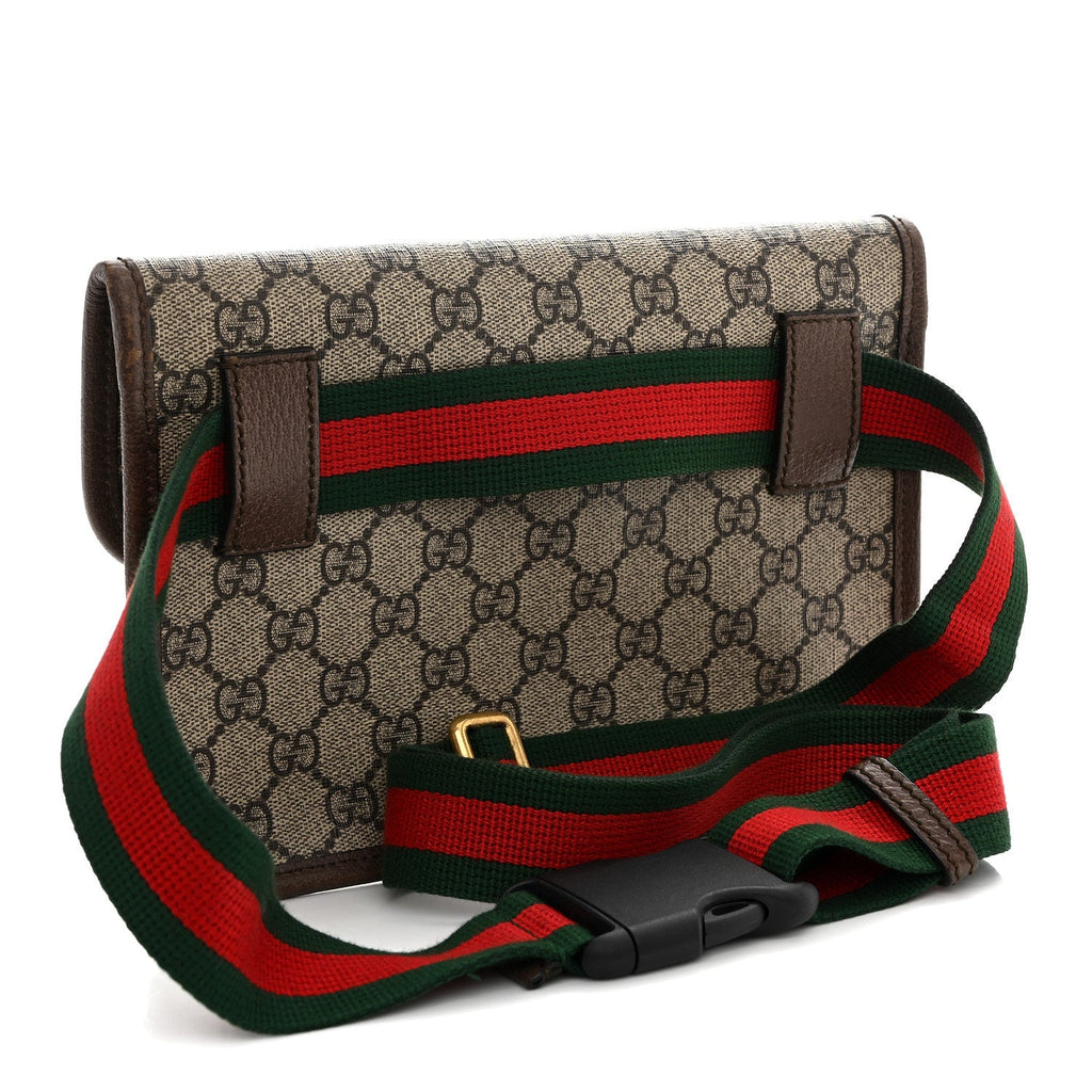 Gucci GG Supreme Monogram Neo Vintage Web Belt Bag Brown