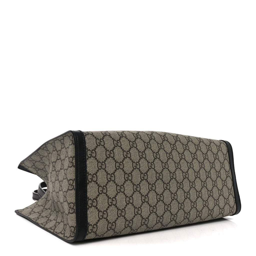 Gucci GG Supreme Monogram Medium Padlock Tote Black
