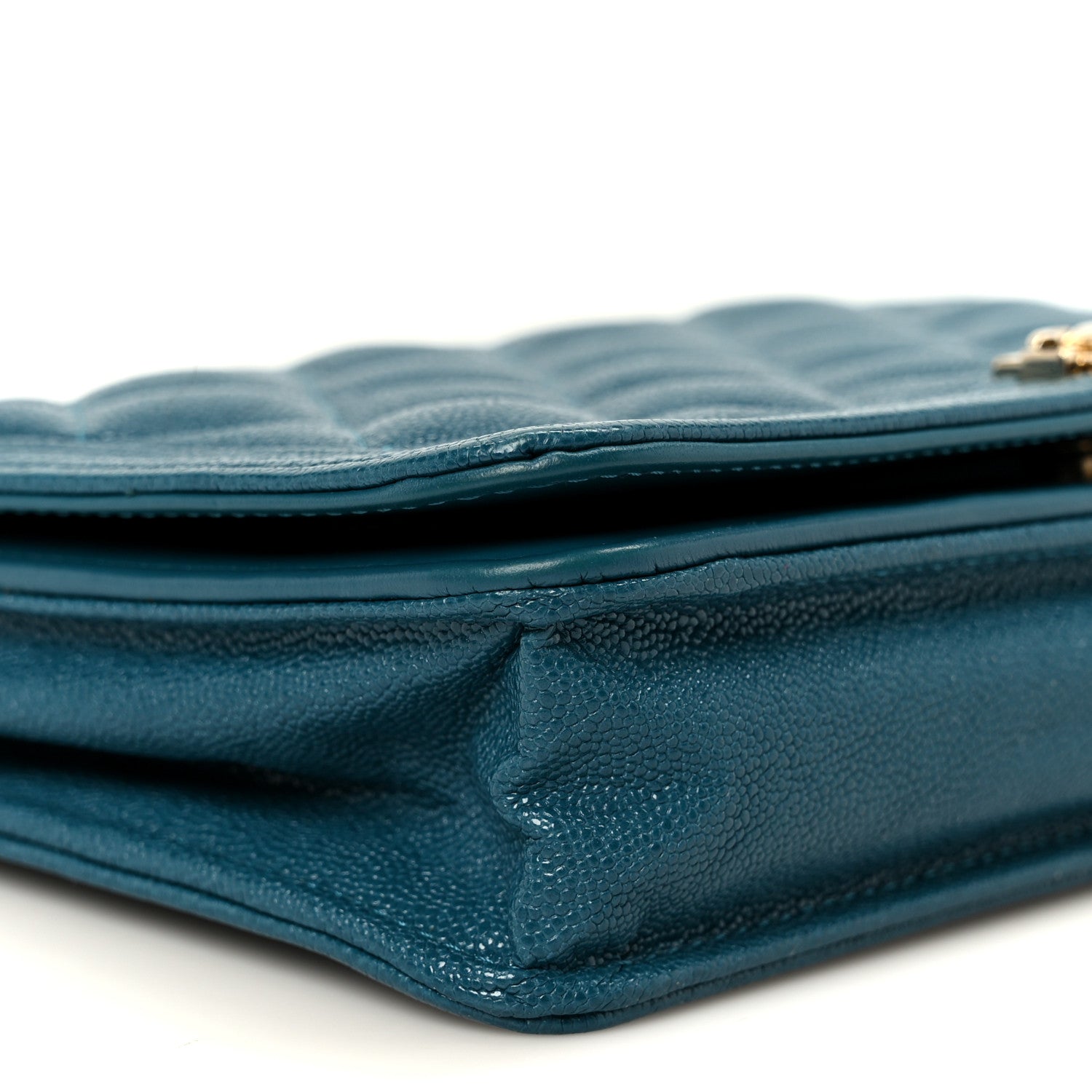 Chanel Caviar Quilted Boy Wallet On Chain WOC Blue