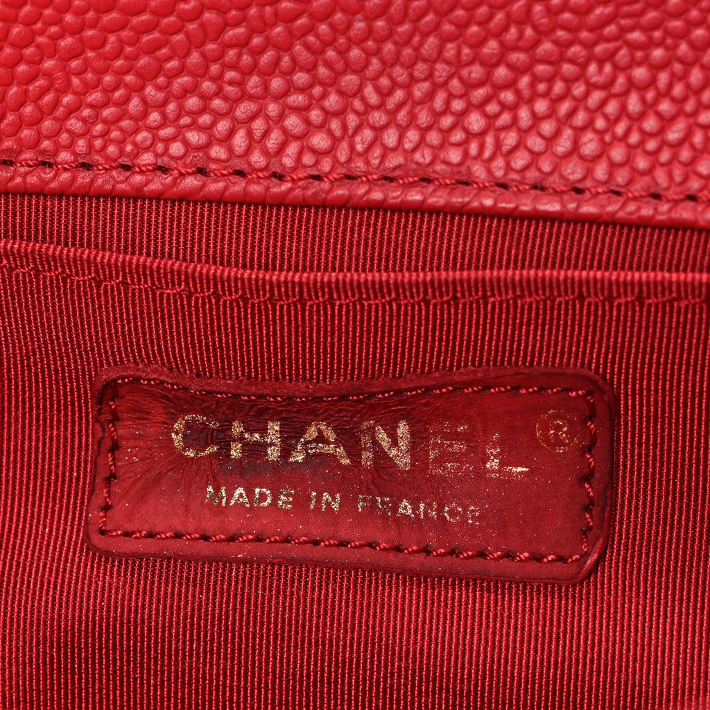Chanel Caviar Quilted Medium Boy Flap Red