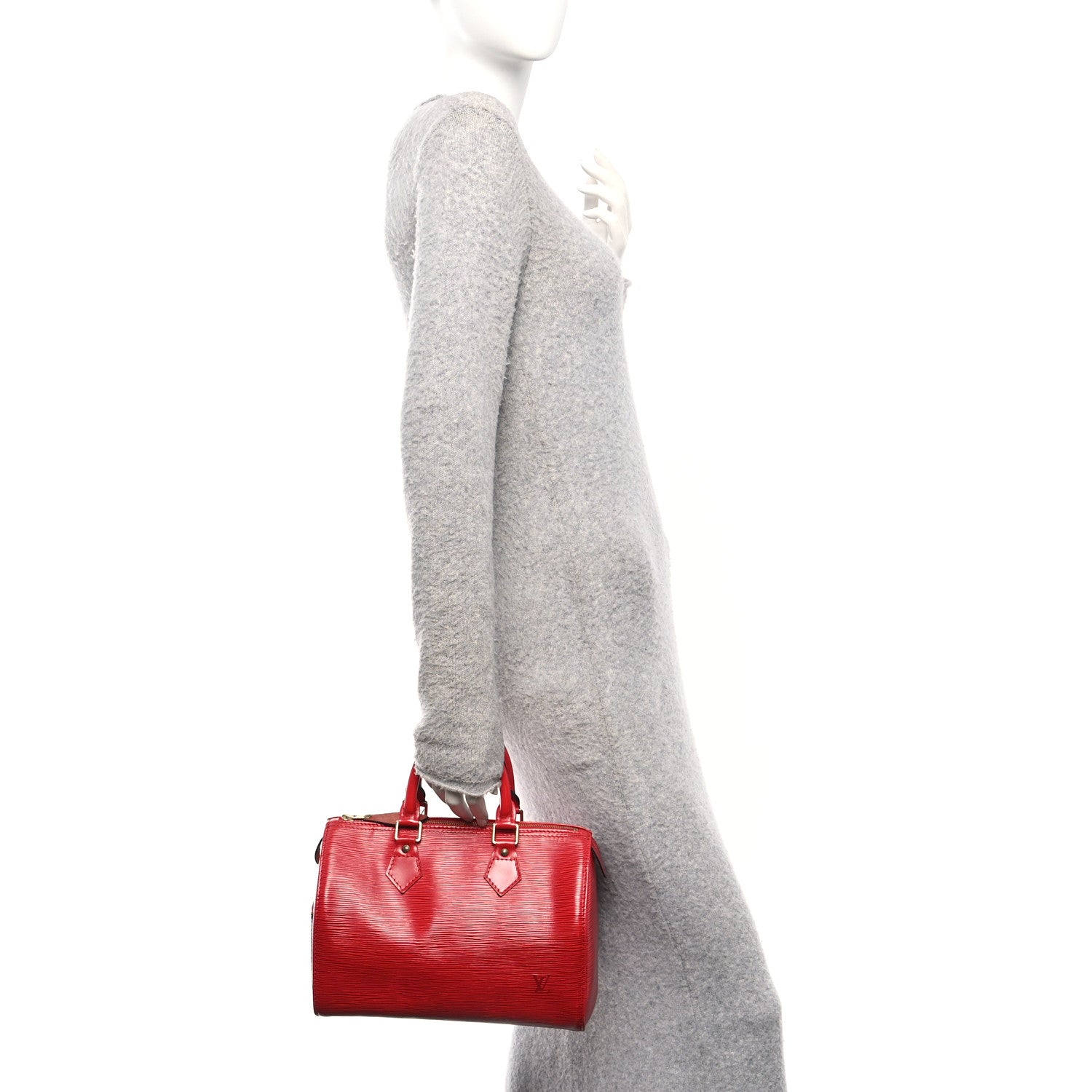 Louis Vuitton Epi Speedy 25 Castillan Red