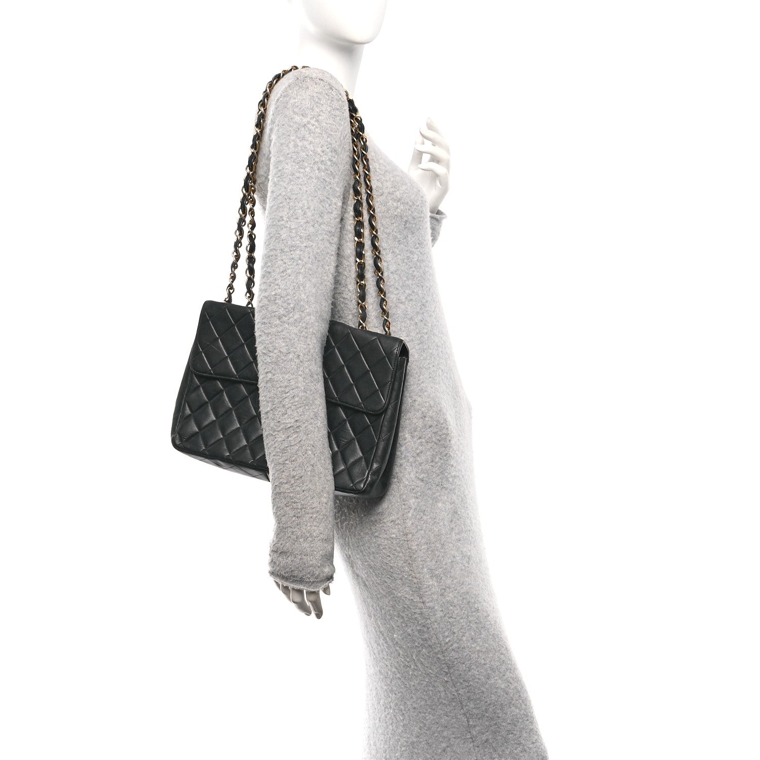 Chanel Lambskin Quilted XL Jumbo Single Flap Black