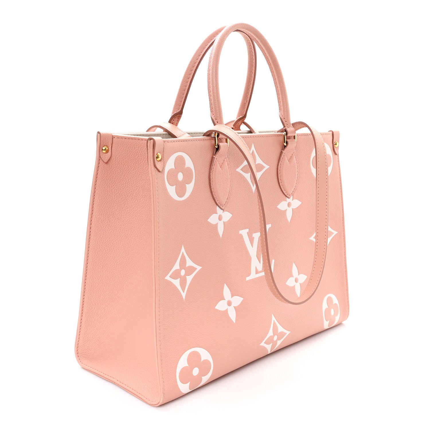 Louis Vuitton Empreinte Monogram Giant Onthego MM Rose Trianon Creme