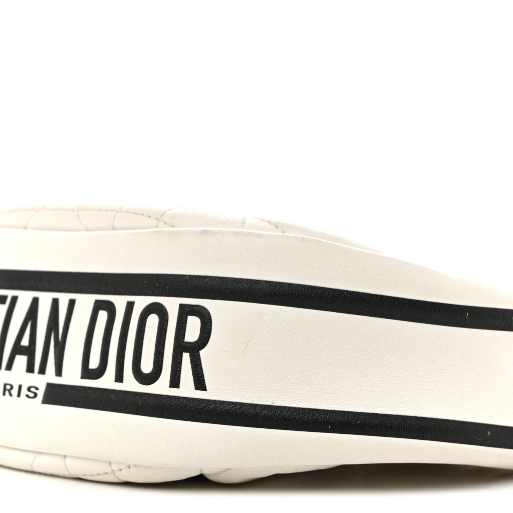 Christian Dior Lambskin Cannage Small Dior Vibe Hobo Bag White