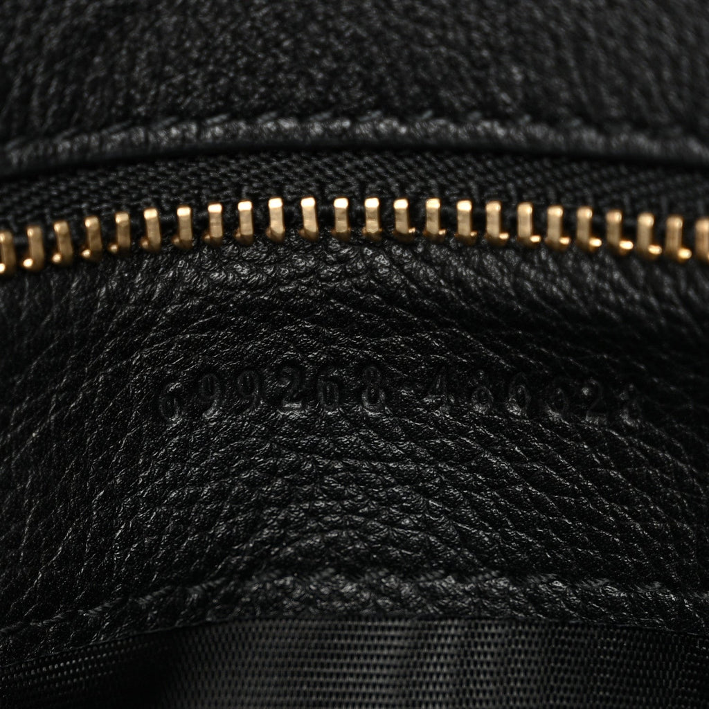 Gucci Roxy Calfskin Blondie Chain Shoulder Flap Bag Black