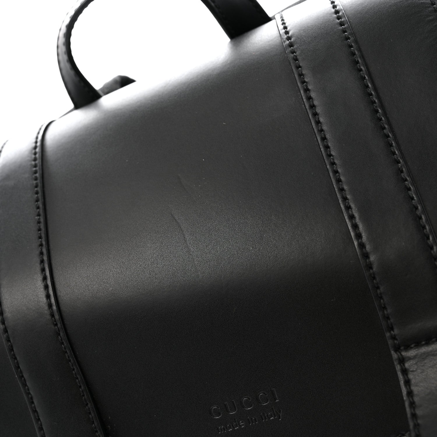 Gucci Soft GG Supreme Monogram Calfskin Web Double Buckle Backpack Black