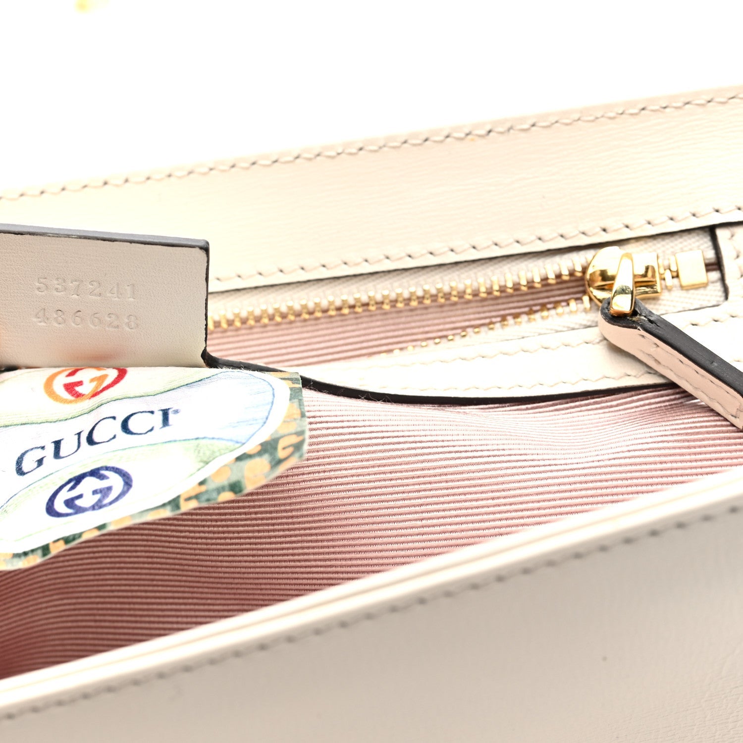 Gucci Vitello Palmellato Lux Crystal Medium Rajah Shoulder Bag Mystic White Multicolor