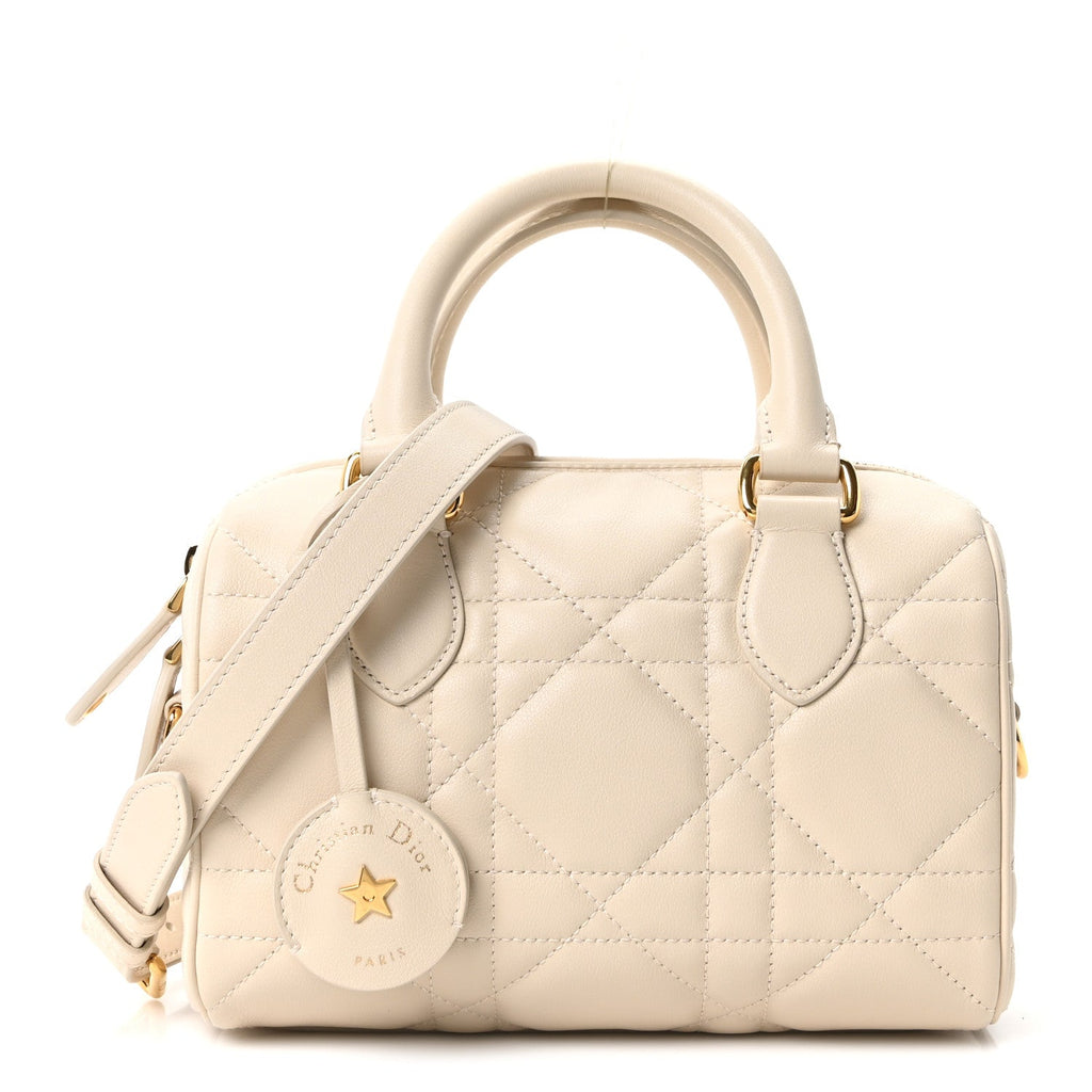 Christian Dior Calfskin Macrocannage Groove 20 Bag Dusty Ivory