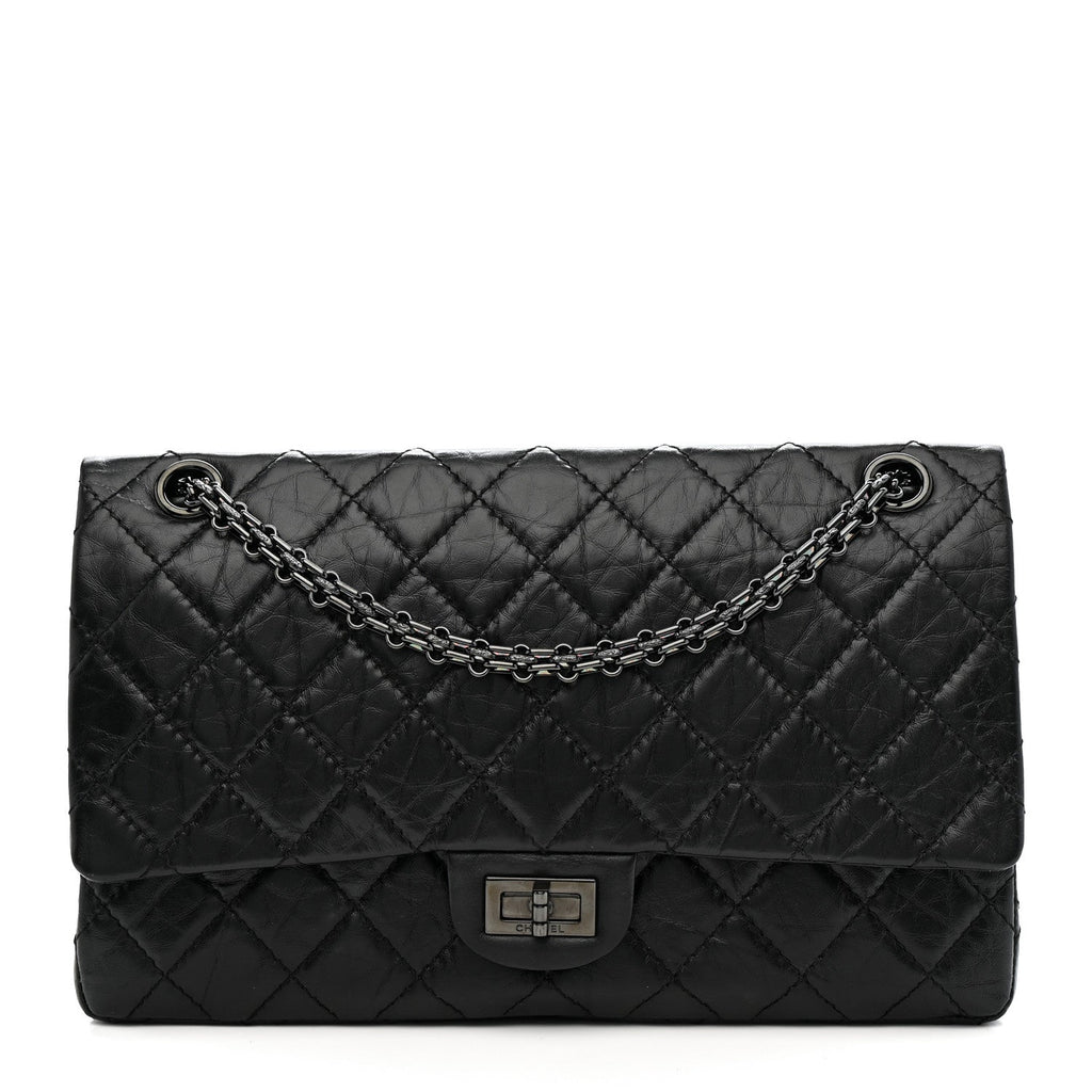 Chanel Aged Calfskin Quilted 2.55 Reissue 226 Flap So Black