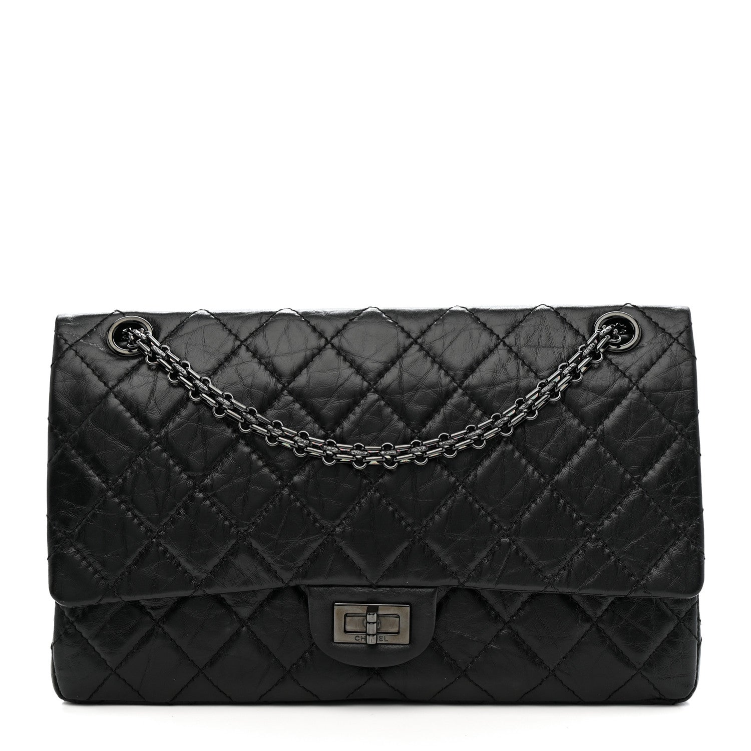 Chanel Aged Calfskin Quilted 2.55 Reissue 226 Flap So Black