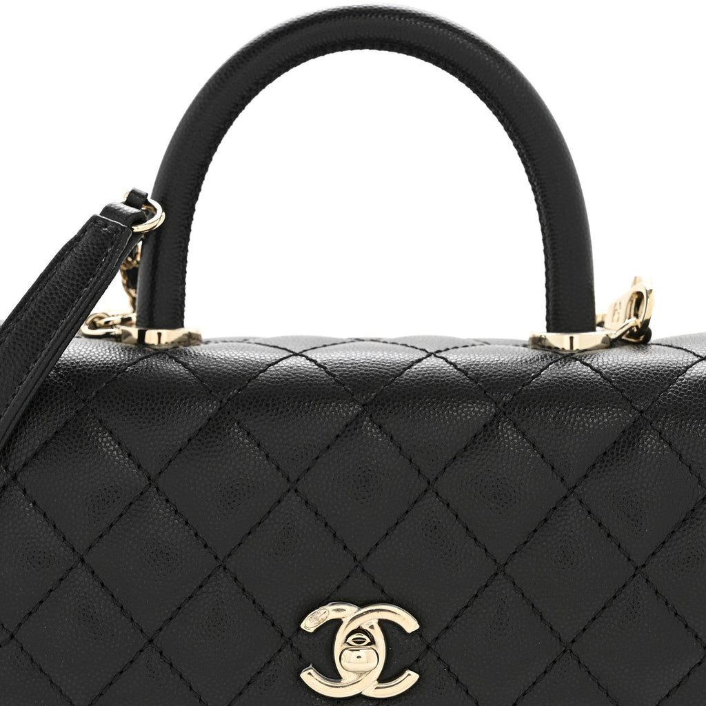 Chanel Caviar Quilted Mini Coco Handle Flap Black