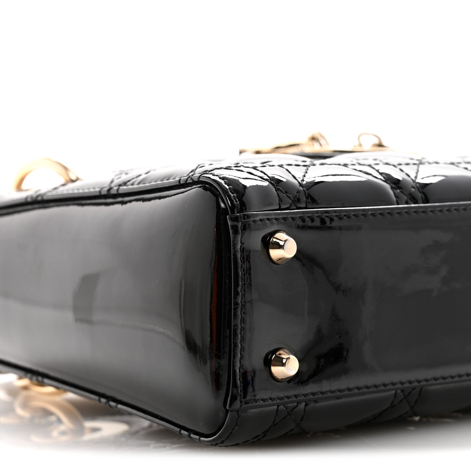 Christian Dior Patent Cannage Mini Lady Dior Black