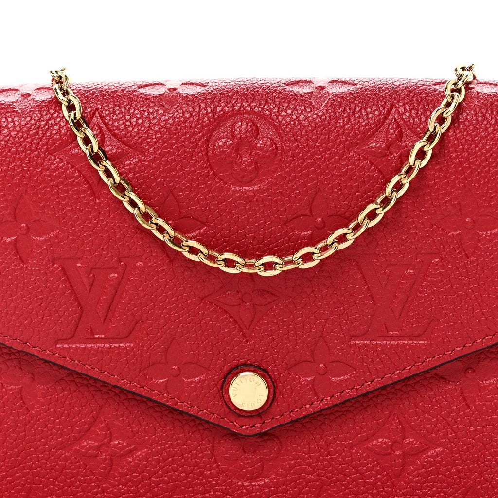 Louis Vuitton Empreinte Pochette Felicie Chain Wallet Scarlet