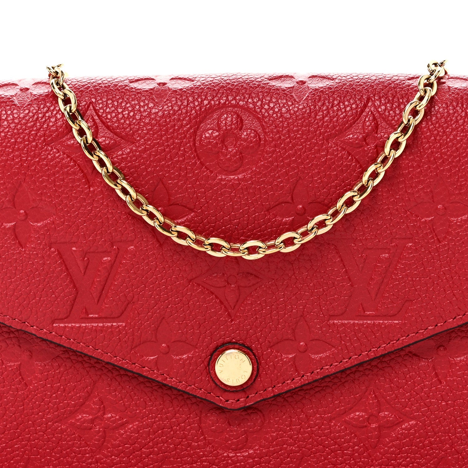 Louis Vuitton Empreinte Pochette Felicie Chain Wallet Scarlet