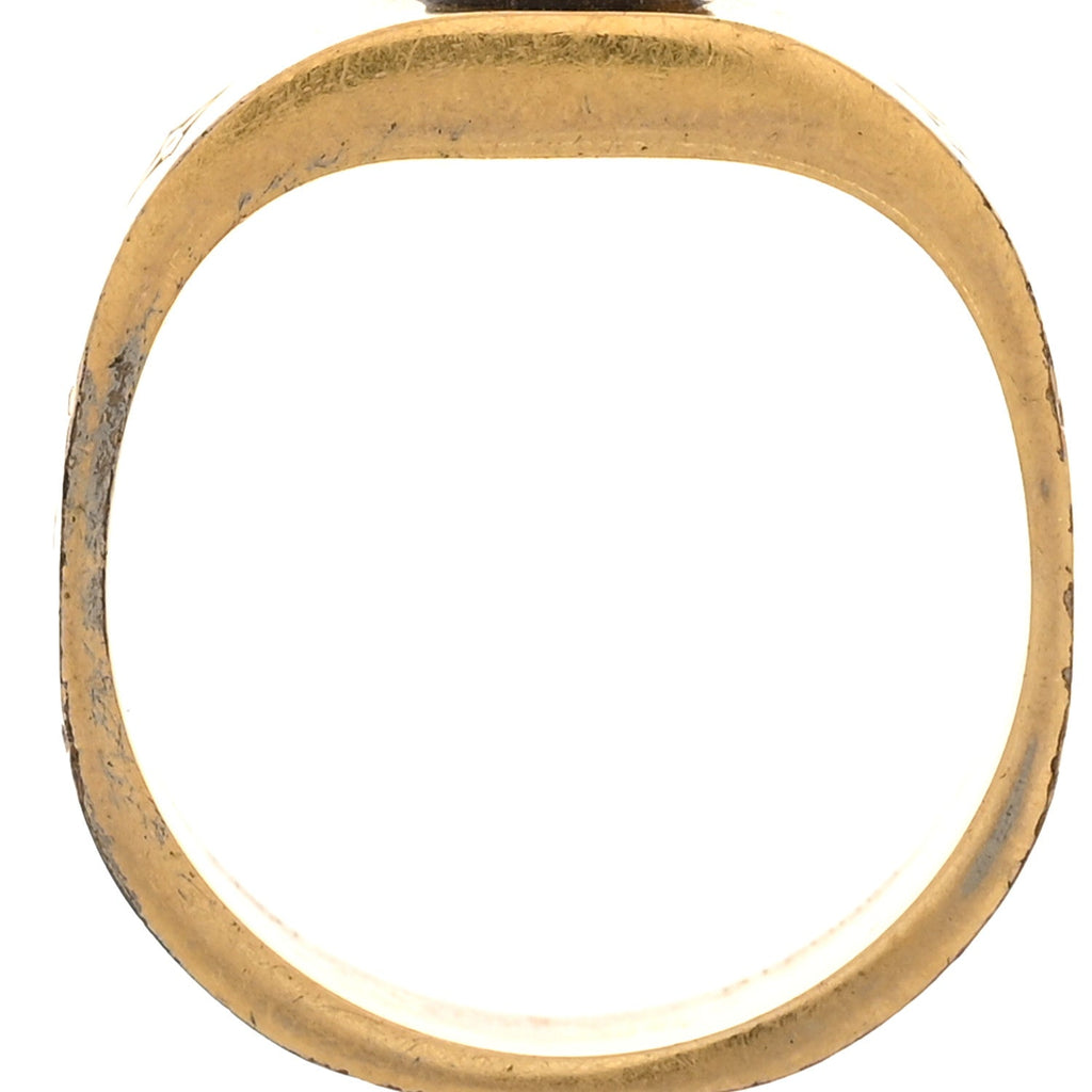Louis Vuitton Brass Monogram Engraved Nanogram Ring S Gold