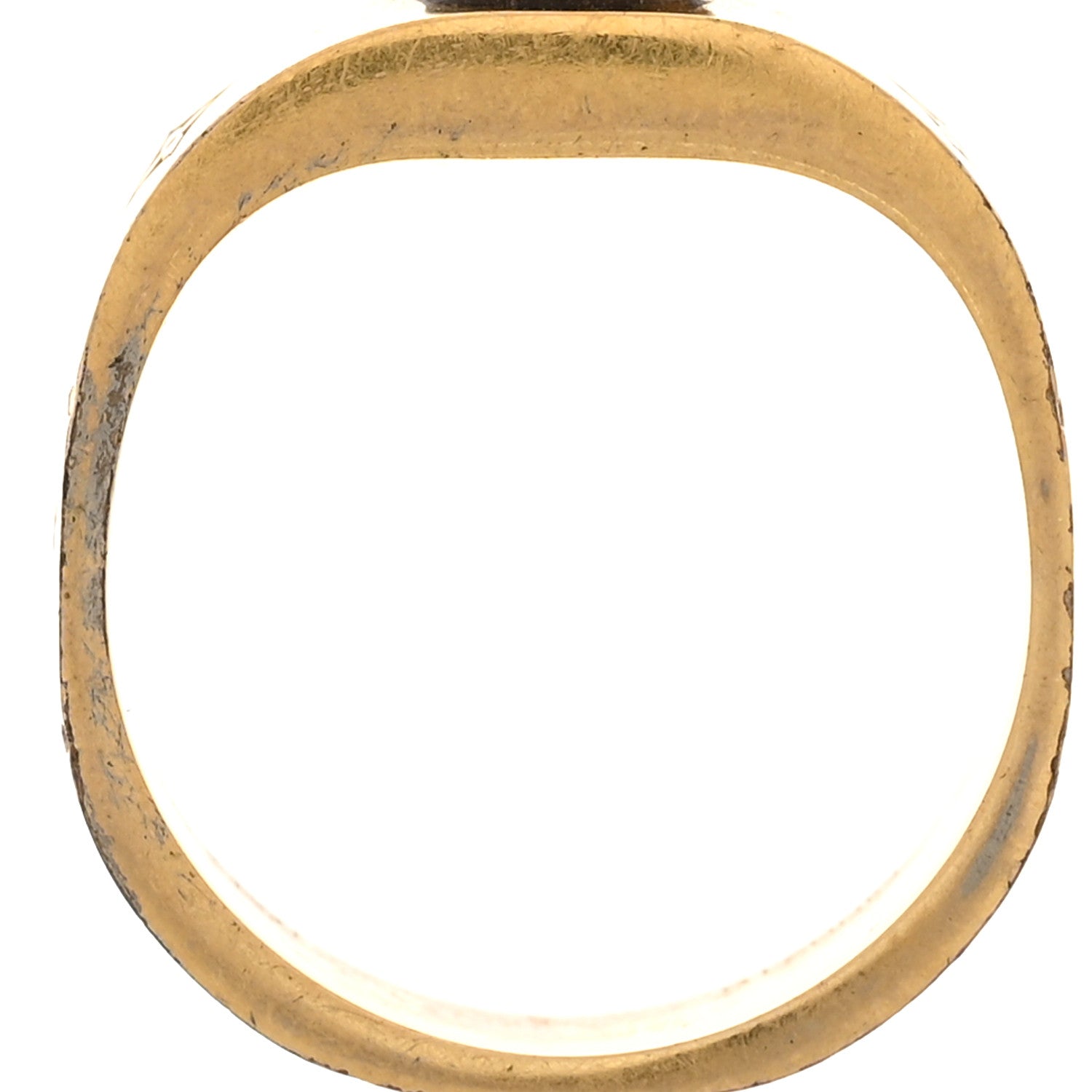 Louis Vuitton Brass Monogram Engraved Nanogram Ring S Gold