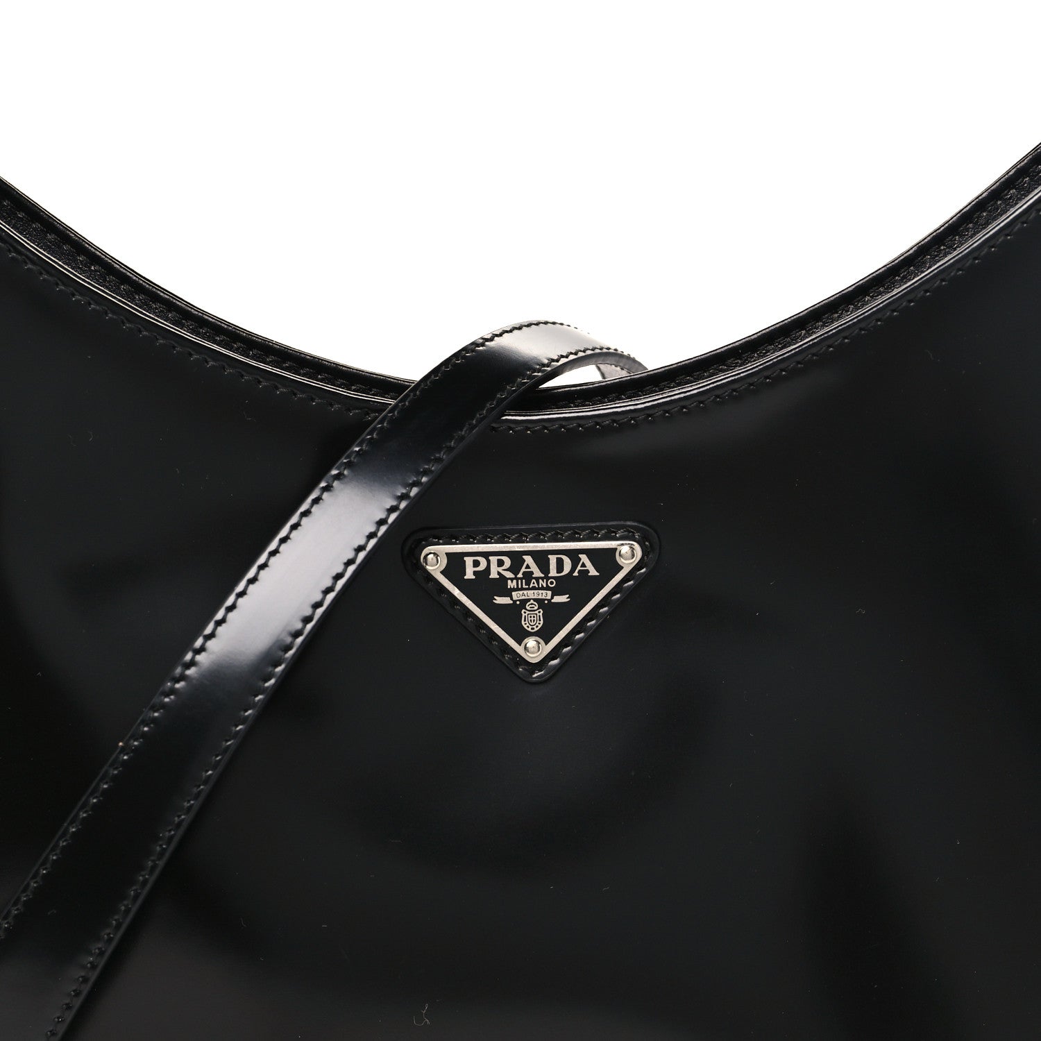 Prada Spazzolato Large Cleo Adjustable Strap Shoulder Bag Black