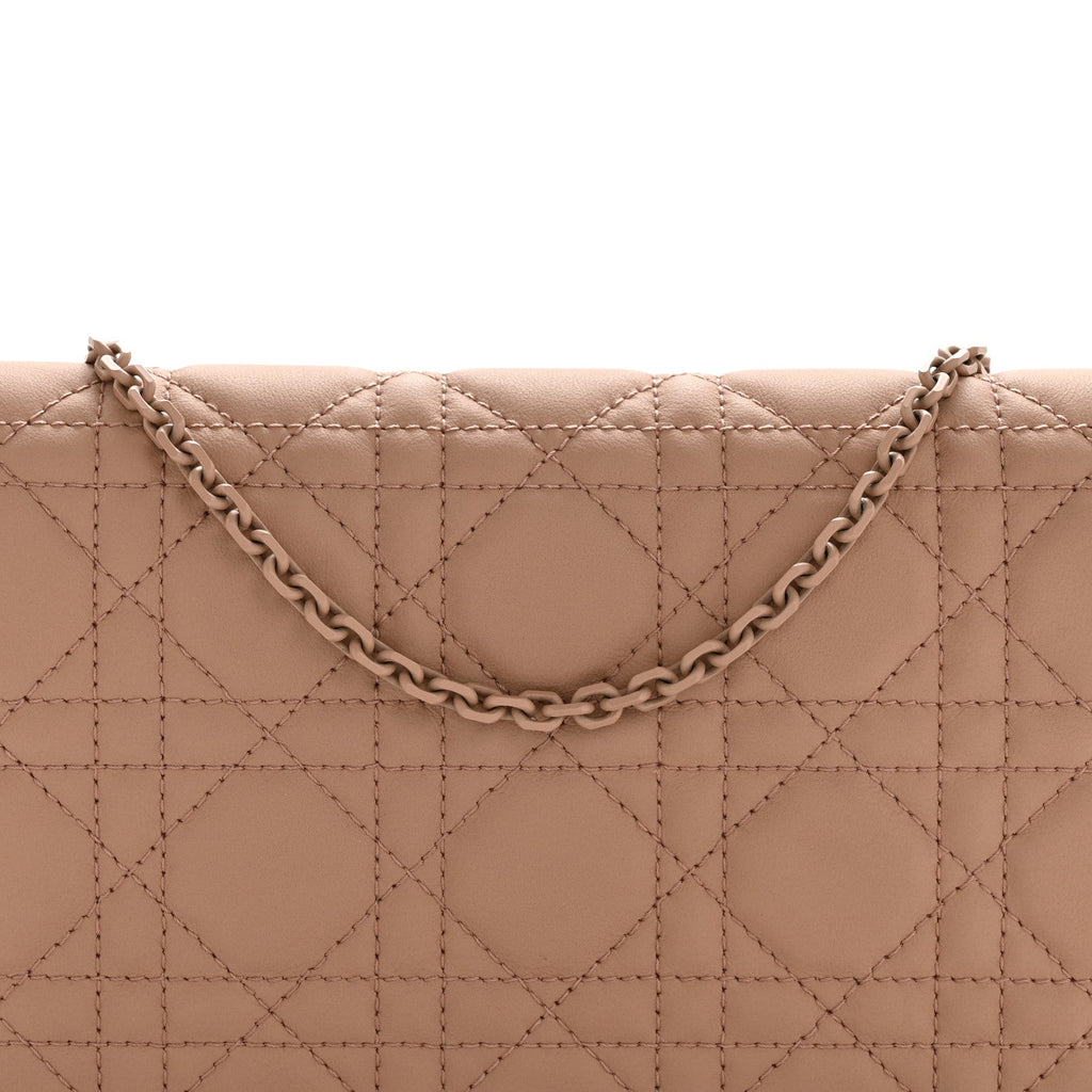 Christian Dior Ultra Matte Calfskin Cannage Lady Dior Clutch Fard