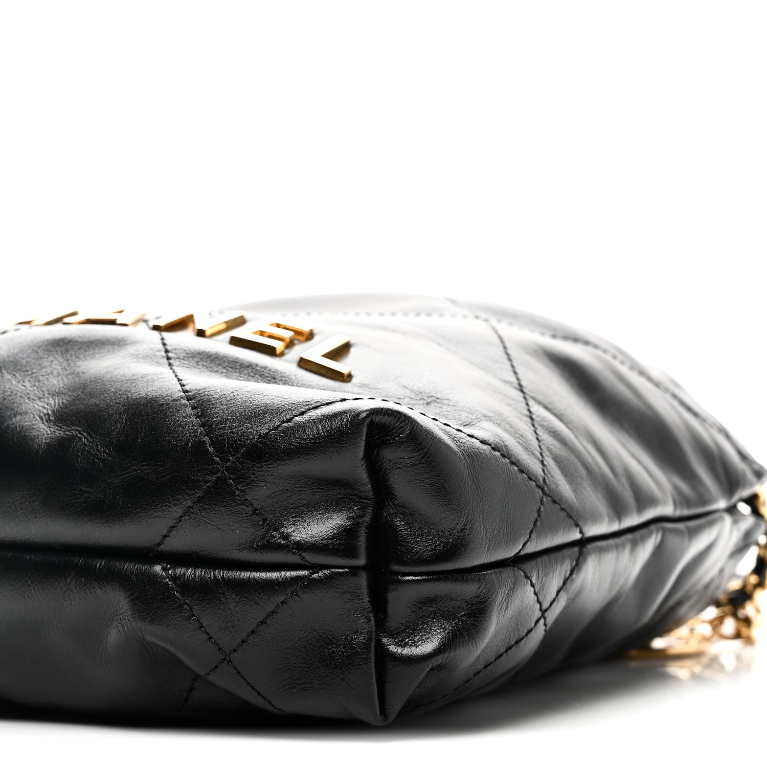 Chanel Shiny Calfskin Quilted Pearl CC Chain Mini Chanel 22 Black