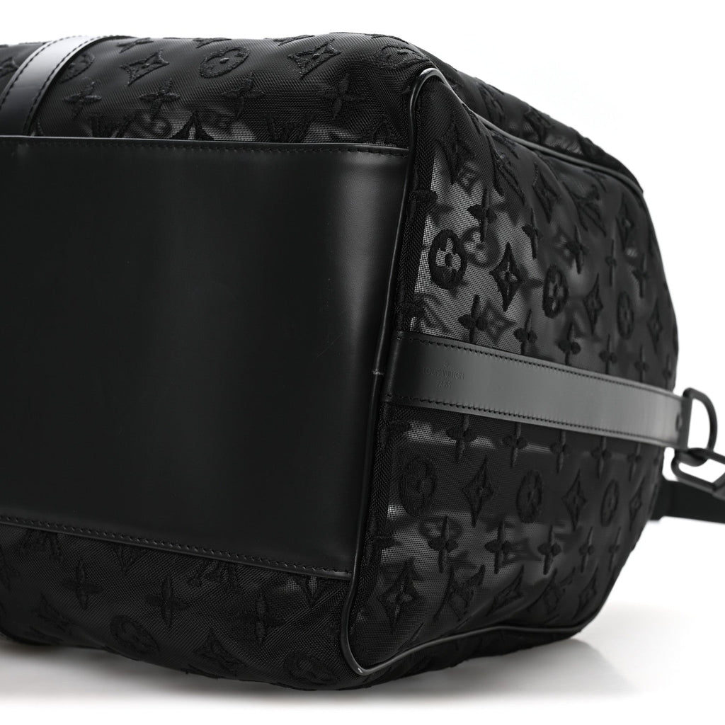 Louis Vuitton Monogram See Through Keepall Bandouliere 50 Black