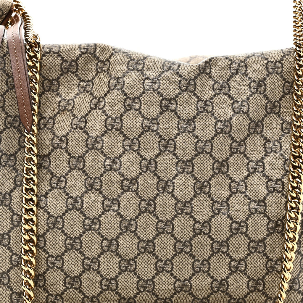 Gucci GG Supreme Monogram Large Linea A Hobo Light Brown