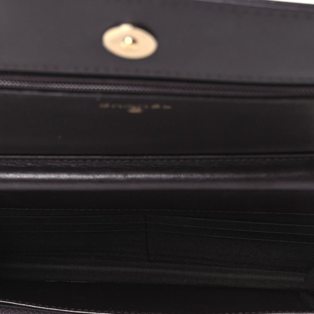 Chanel Caviar Quilted Boy Wallet On Chain WOC Dark Brown