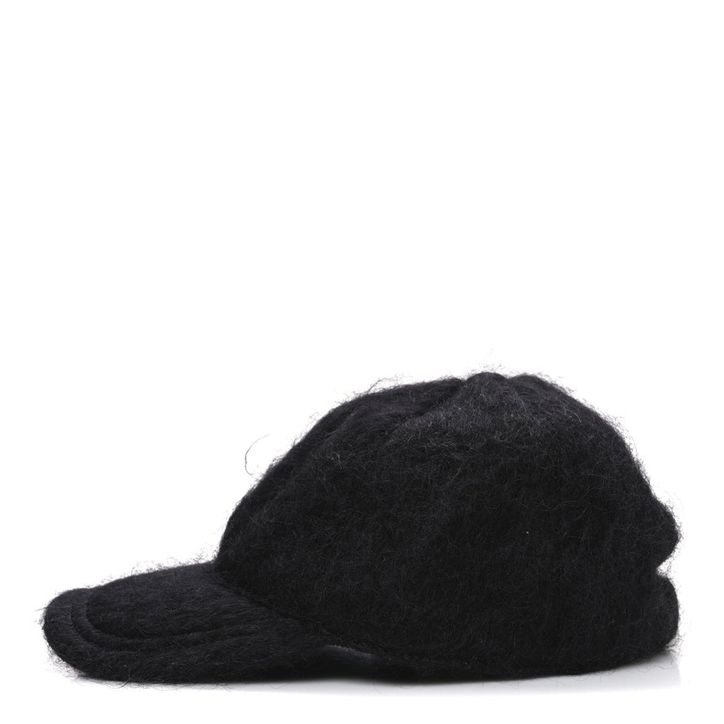 Gucci Mohair GG Lauren Baseball Hat L Black