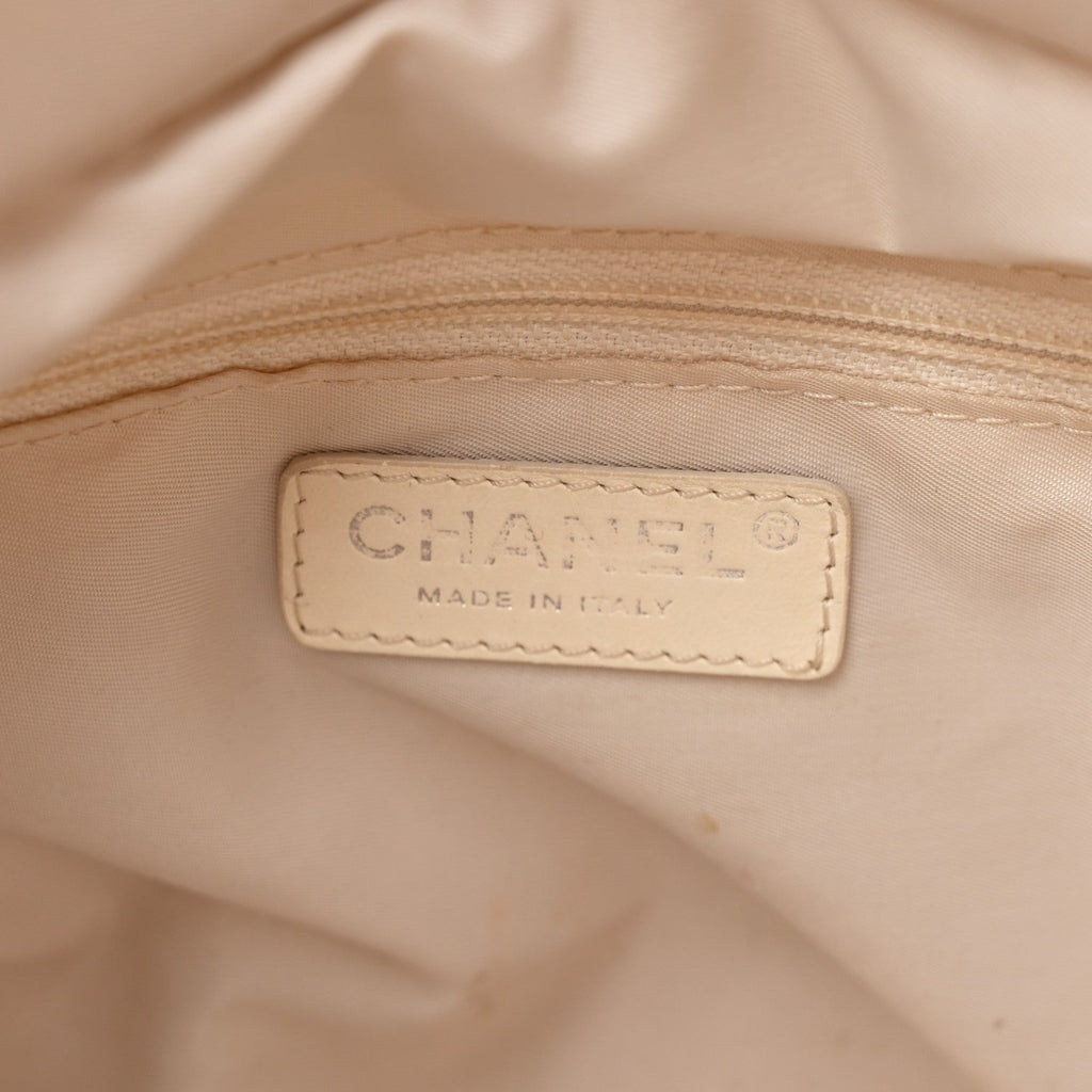 Chanel Metallic Coated Canvas Quilted Small Paris Biarritz Tote Gold