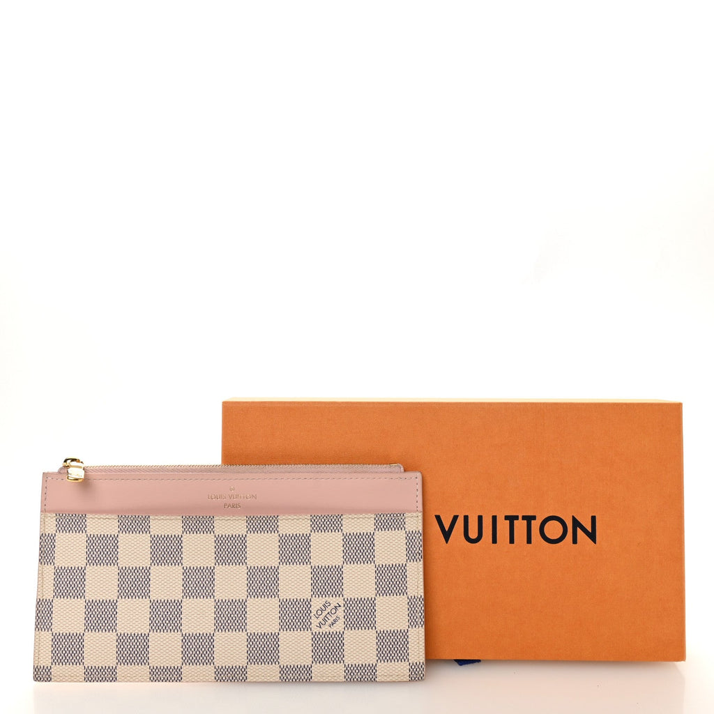 Louis Vuitton Damier Azur Slim Purse Rose Ballerine