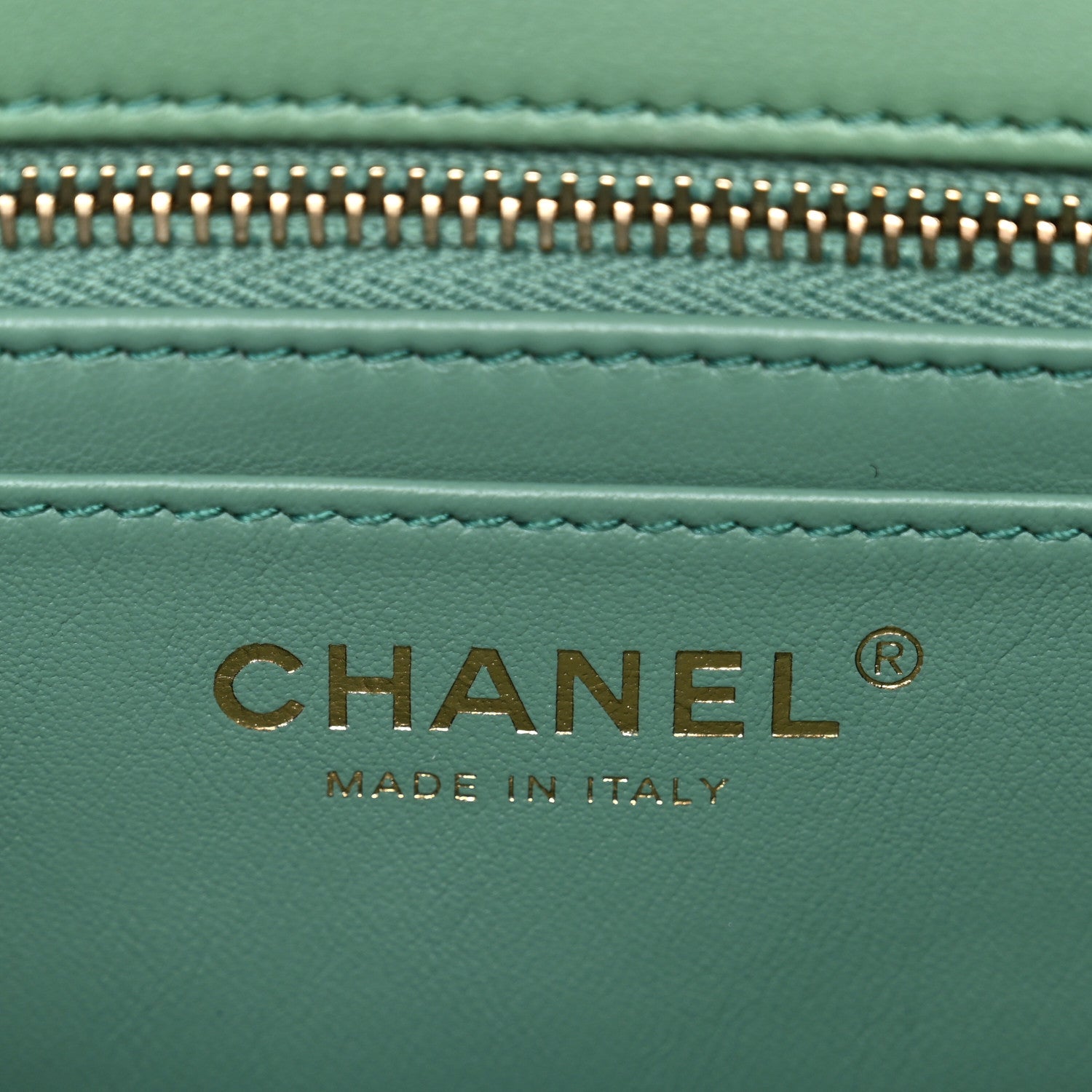 Chanel Lambskin Quilted Mini Rectangular Pearl Crush Flap Dark Green