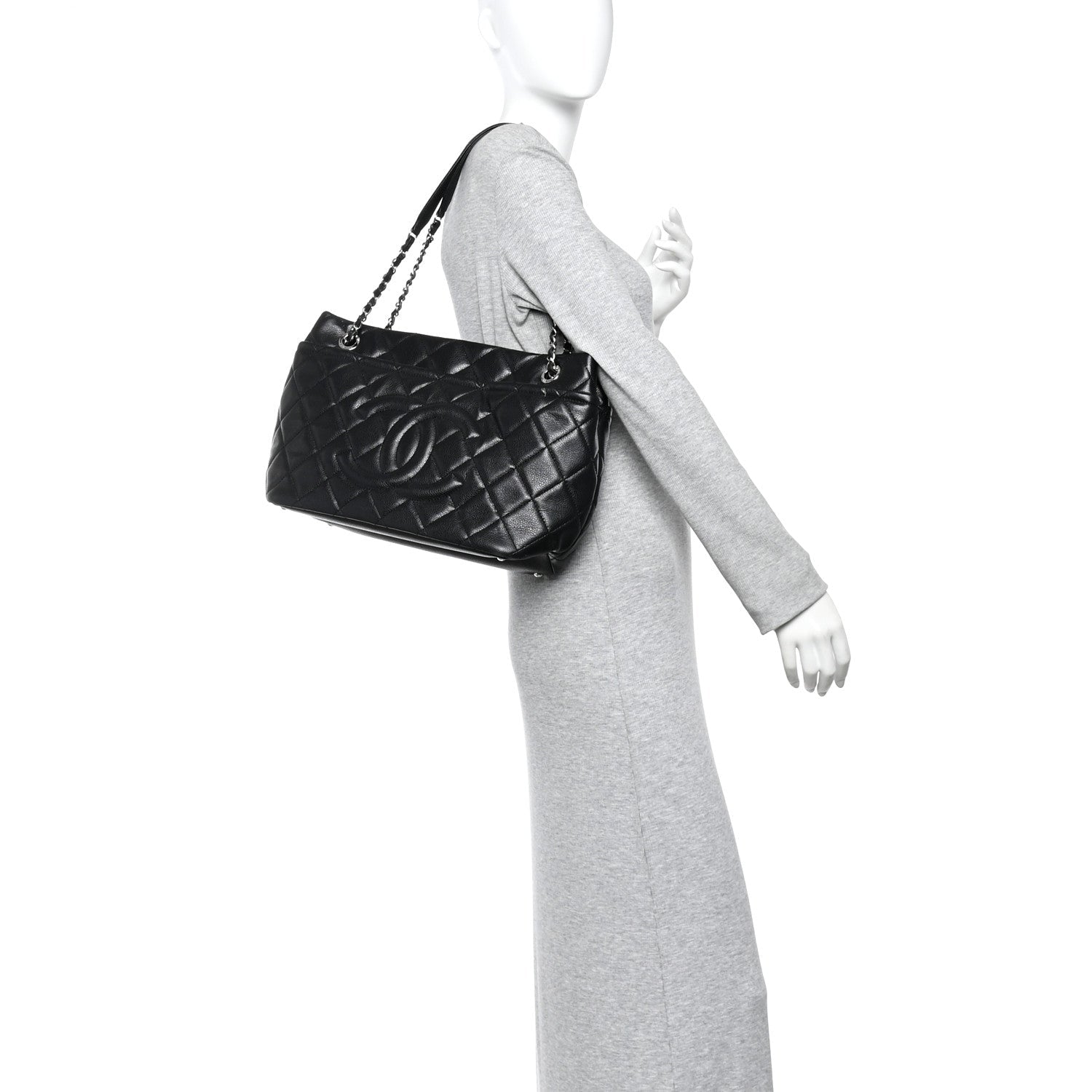 Chanel Caviar Quilted CC Timeless Soft Tote Black