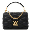 Louis Vuitton Lambskin Malletage Top Handle GO-14 MM Bleu Marine