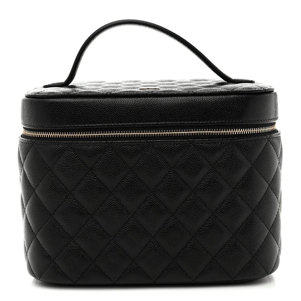 Caviar Quilted Vanity Pouch Black