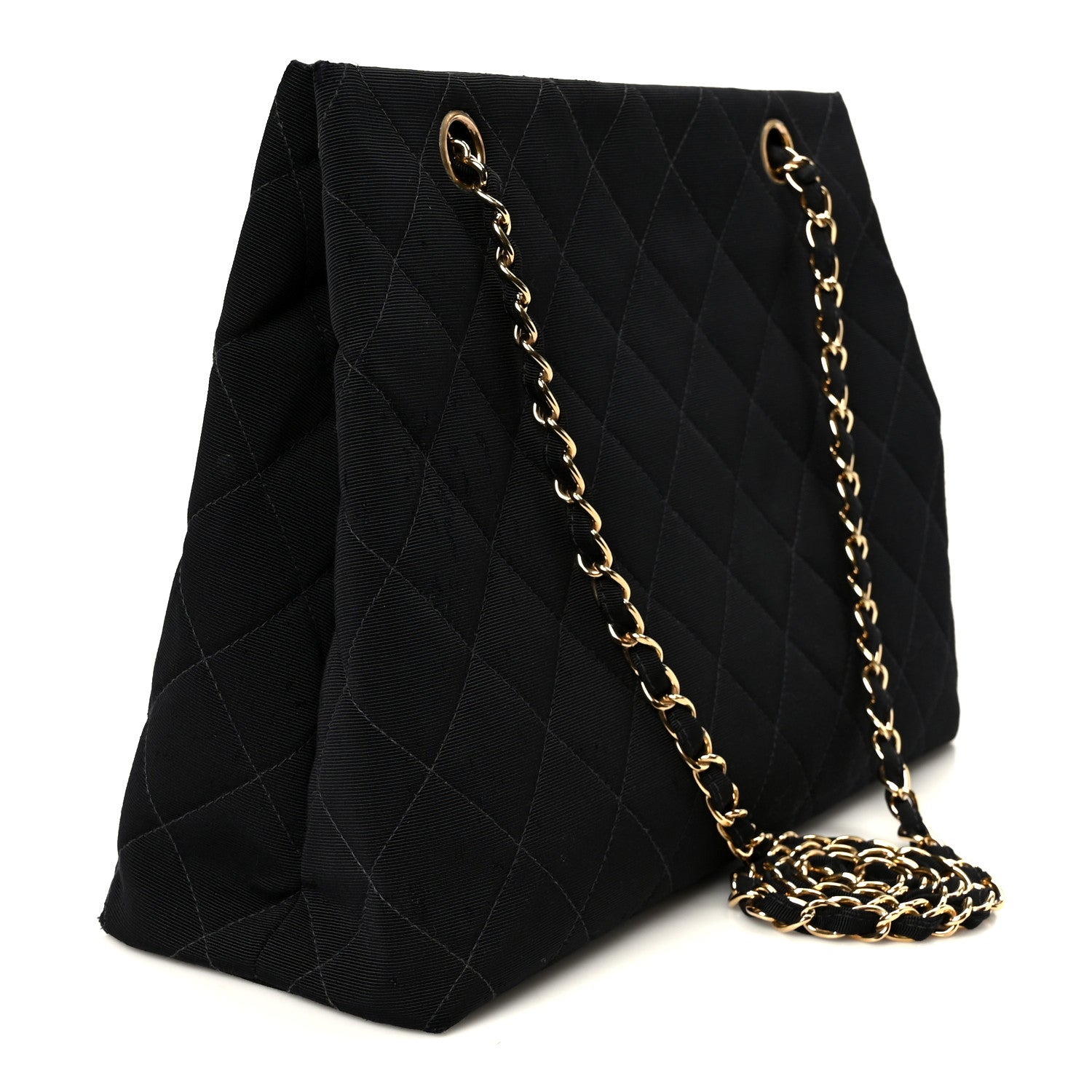 Chanel Grosgrain Quilted Shopper Tote Black