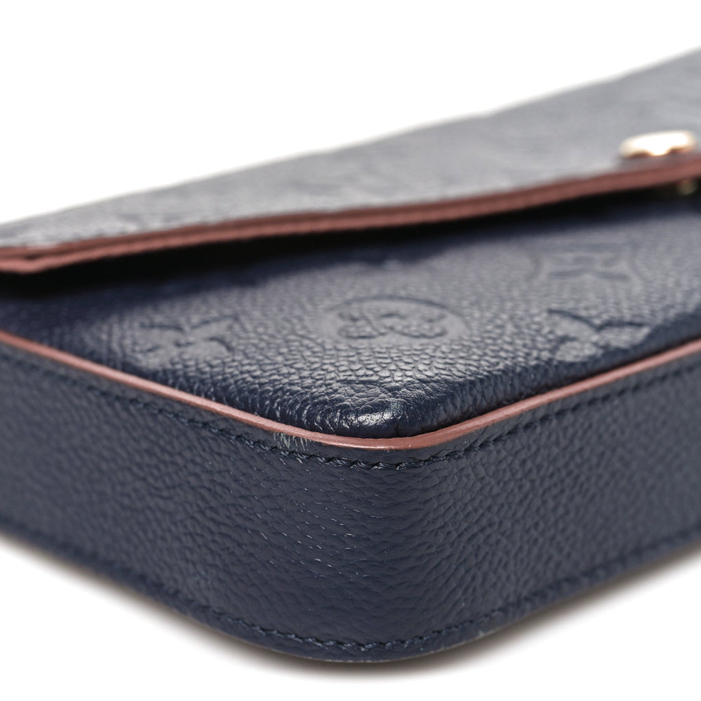 Louis Vuitton Empreinte Pochette Felicie Chain Wallet Marine Rouge
