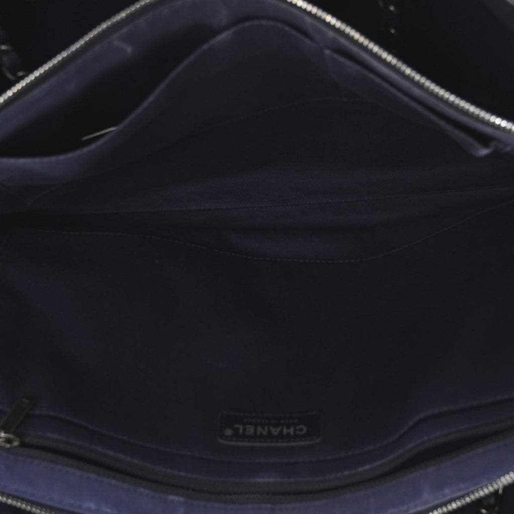 Chanel Grained Vegetal Calfskin Urban Shopping Tote Blue