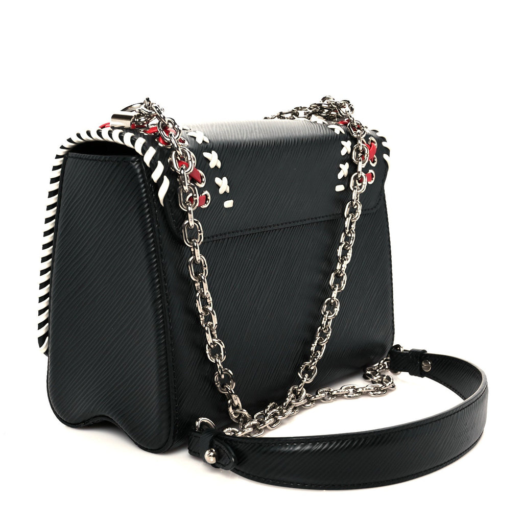 Louis Vuitton Epi Embroidered Twist Shoulder Bag MM  Black