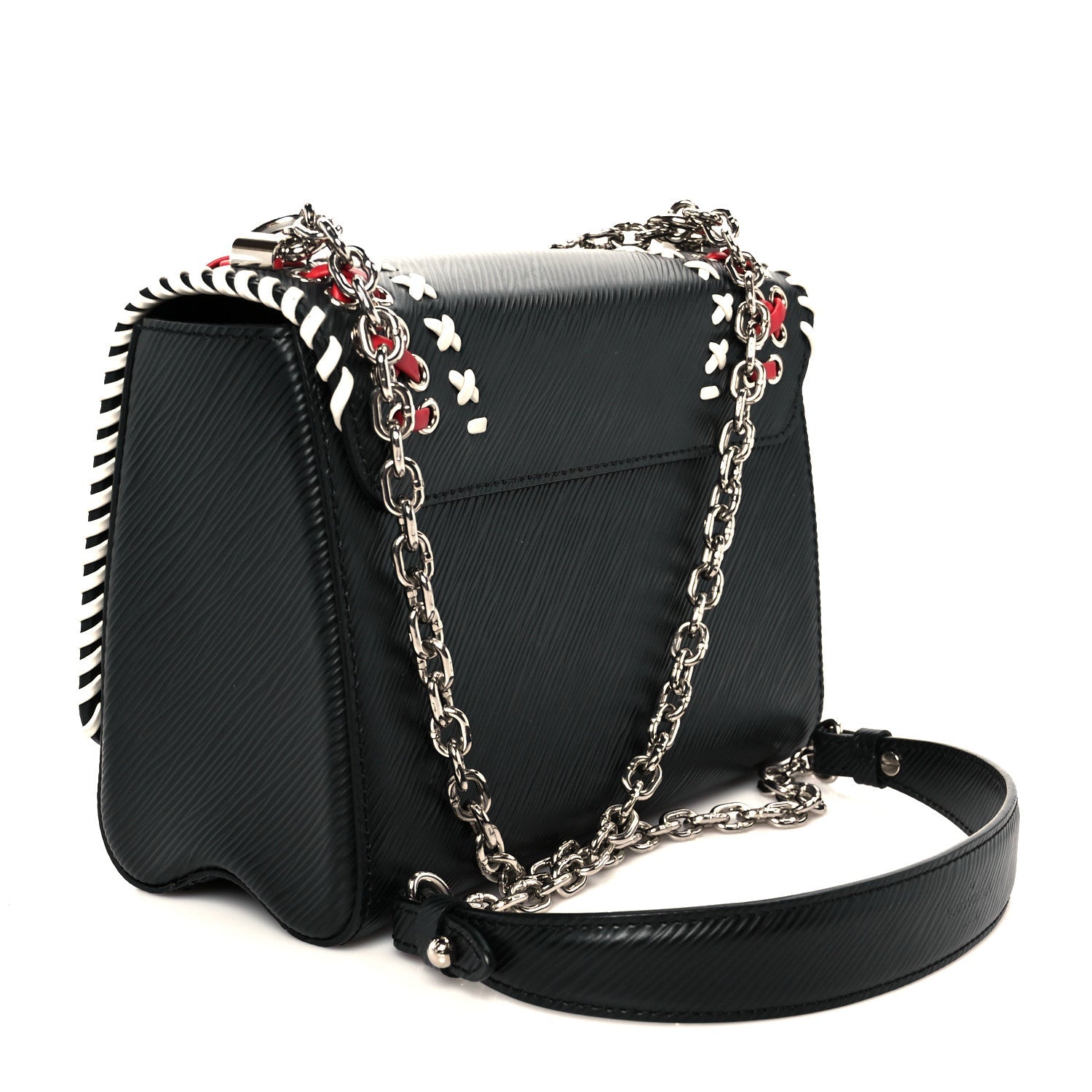 Louis Vuitton Epi Embroidered Twist Shoulder Bag MM  Black