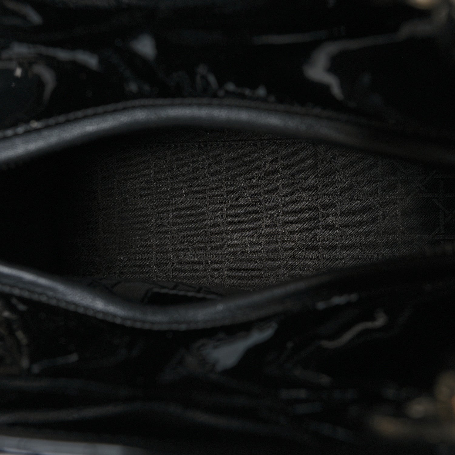 Christian Dior Patent Cannage Medium Lady Dior Black
