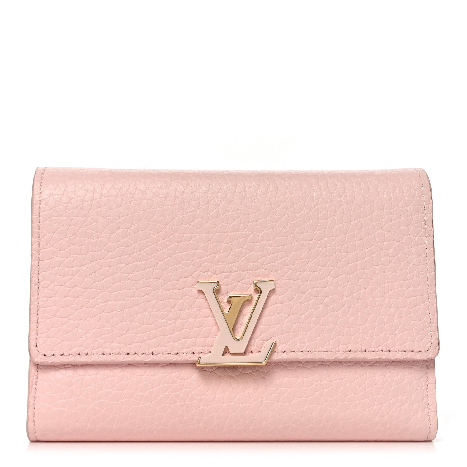 Louis Vuitton Taurillon Capucines Compact Wallet Magnolia